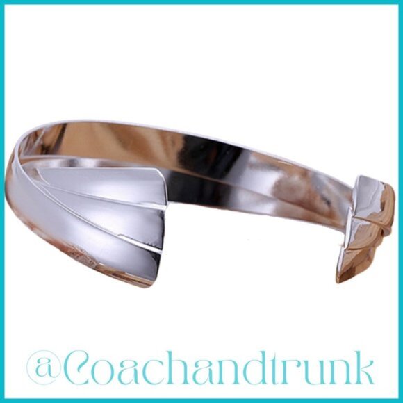 Sterling Silver Hallmark Art Nouveau Style Semi Adjustable Cuff Bracelet NWT - Picture 5 of 6